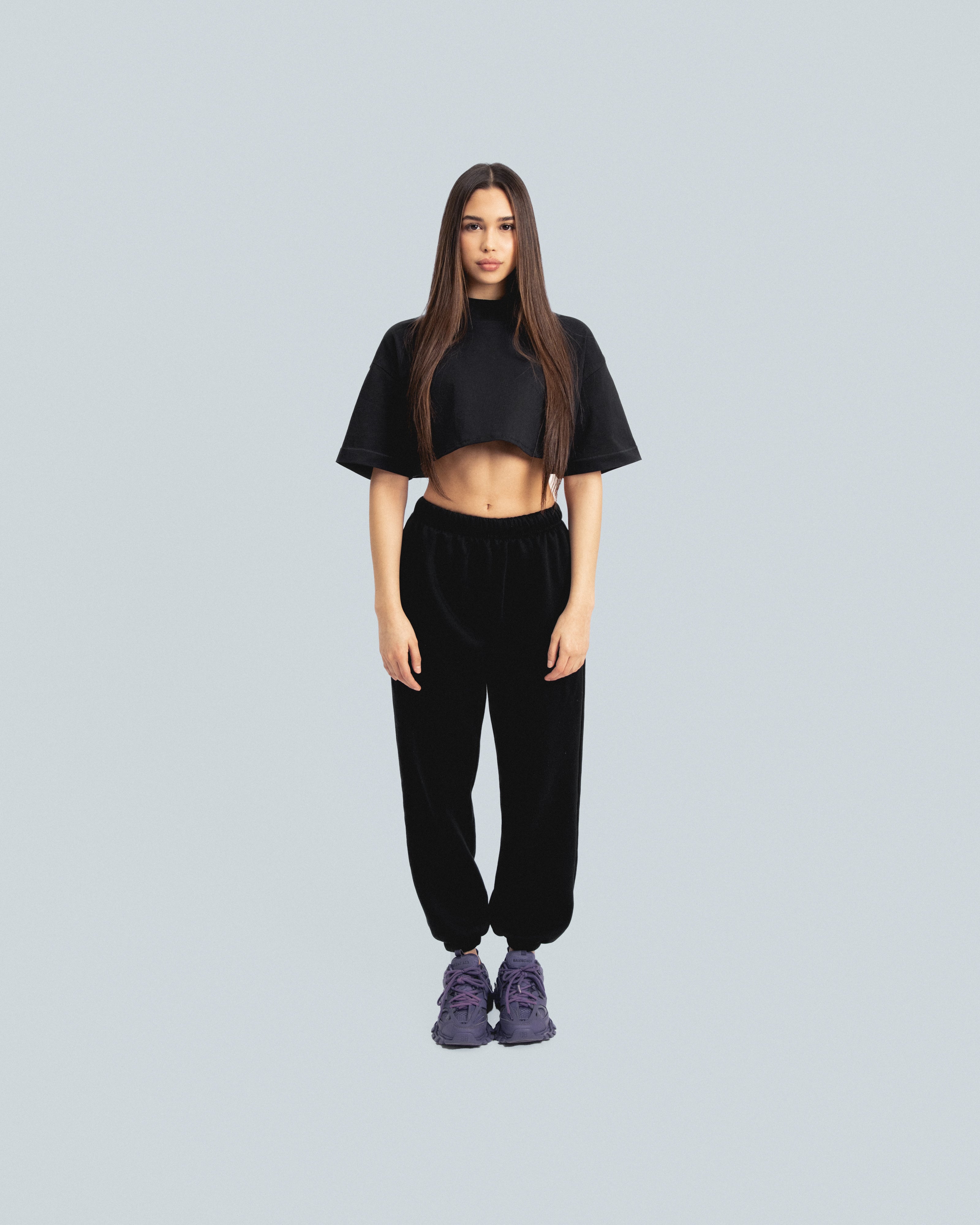High Collar Cropped Tee