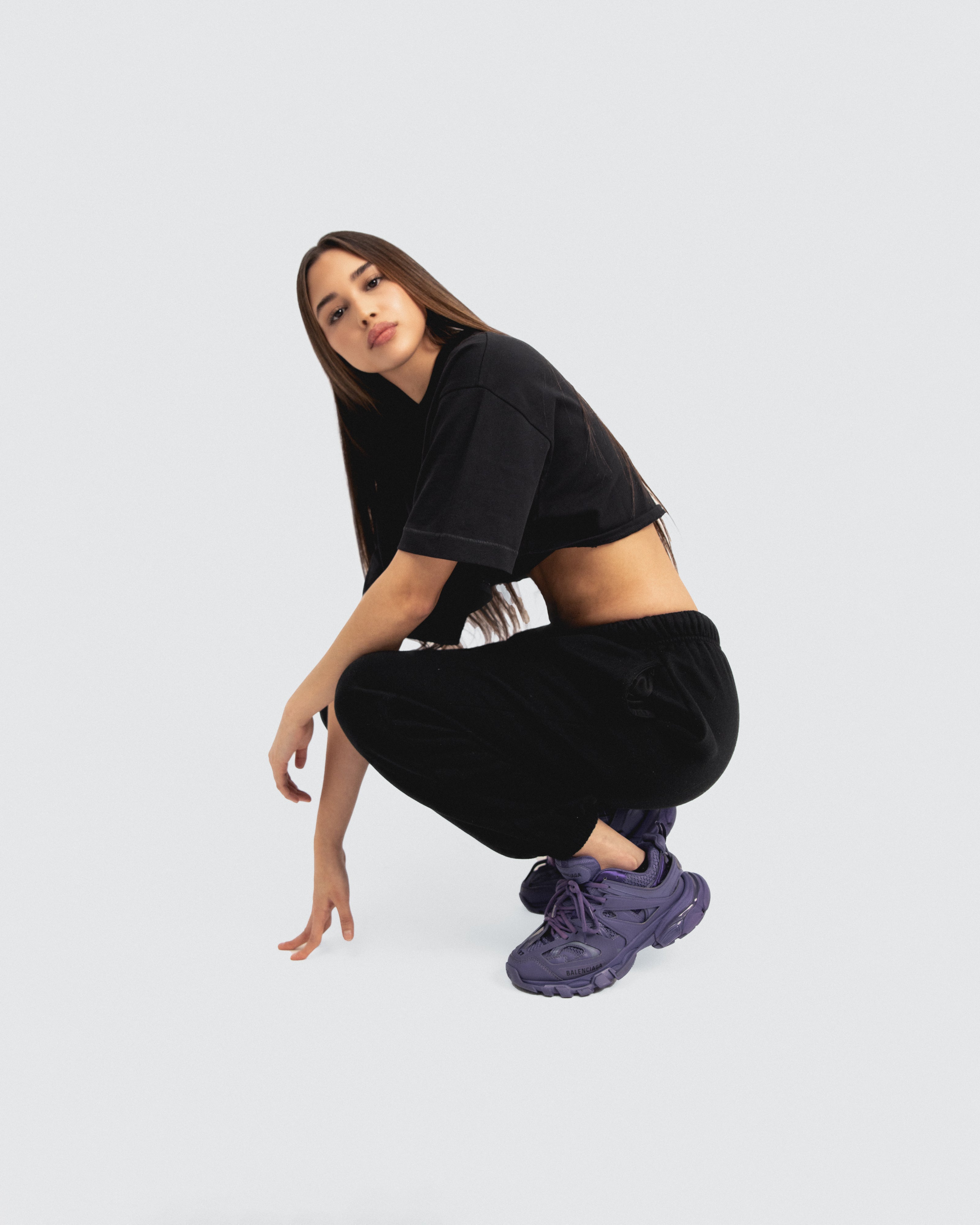 High Collar Cropped Tee
