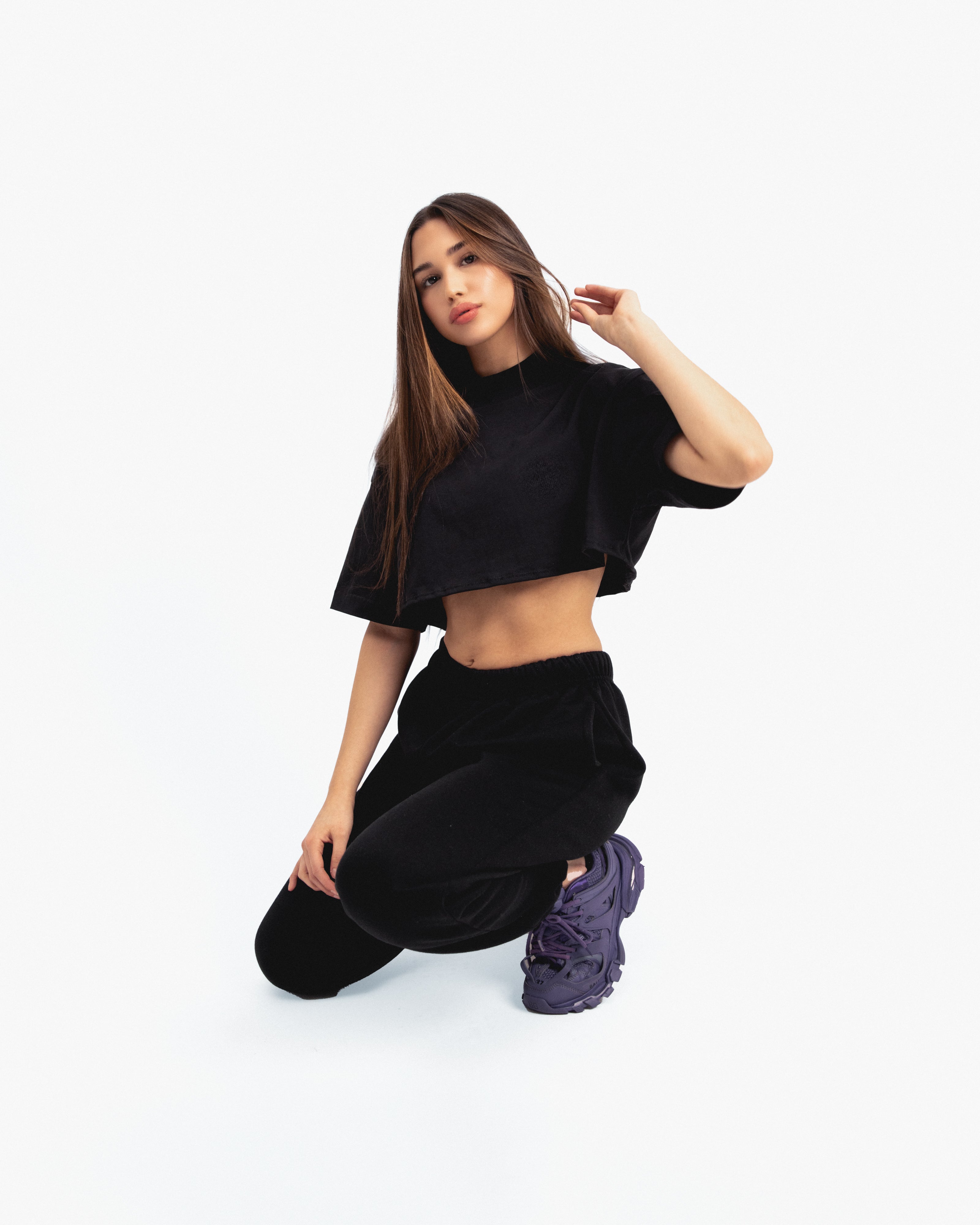 High Collar Cropped Tee